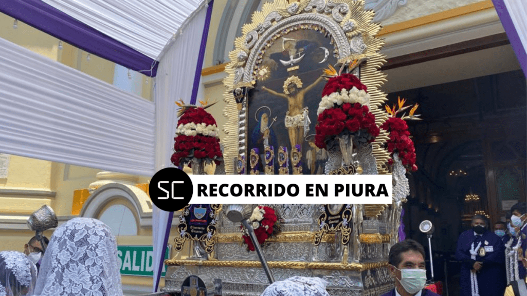 Cientos de personas esperan para participar del recorrido del Señor de los Milagros en Piura 2023 y expresar su fe al Cristo Moreno.