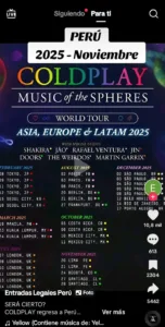 Coldplay en Perú 2025: fechas, lugar y precio de las entradas vía Teleticket
