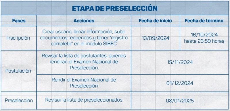 preseleccionados de beca 18